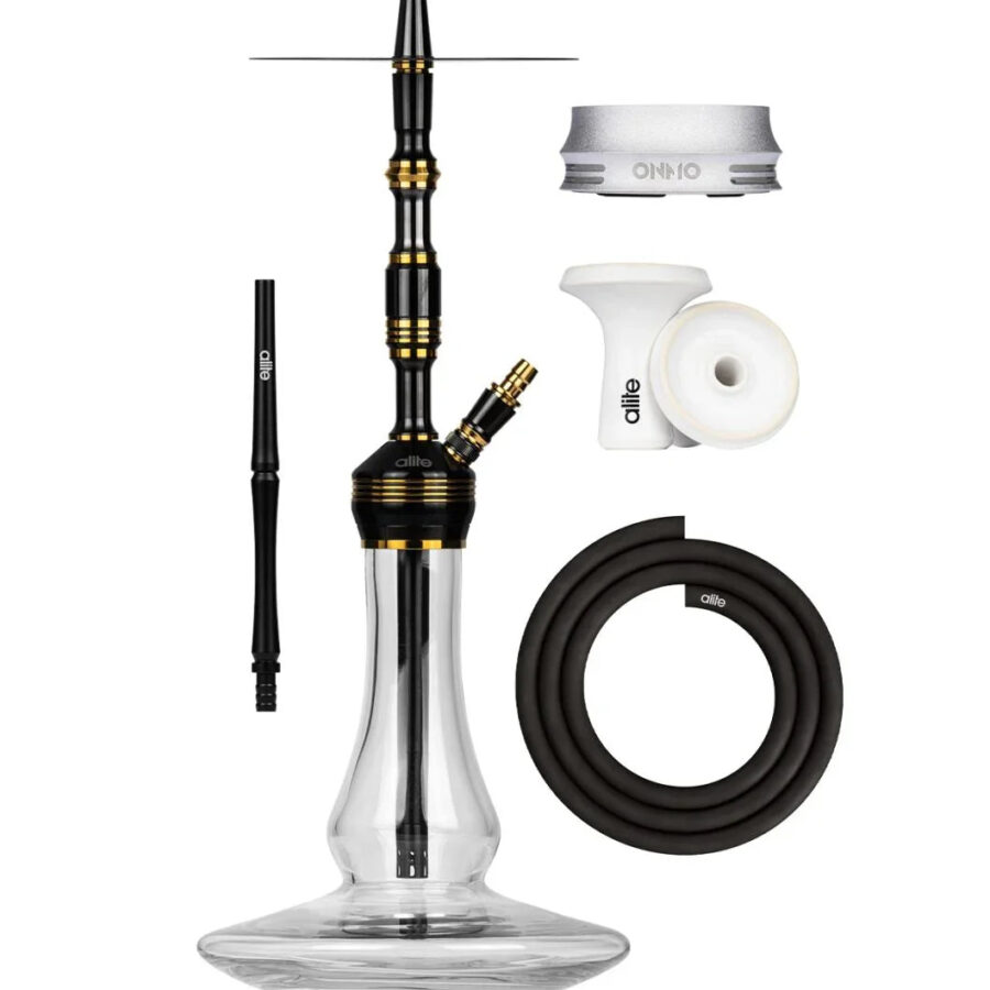 Elite Bash Lounge Hookah - Black/Gold