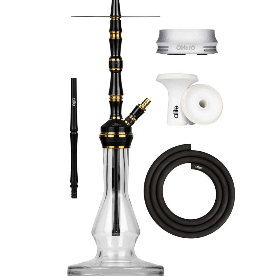 Elite Swiss Lounge Hookah - Black/Gold