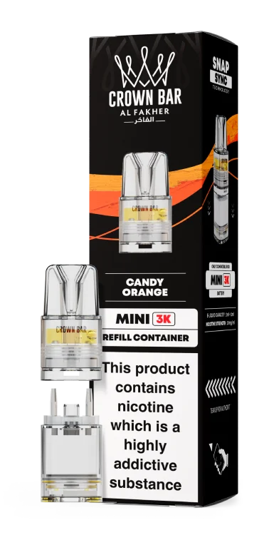 Al Fakher Mini 3k Refill Pods 20mg Flavour - Candy Orange