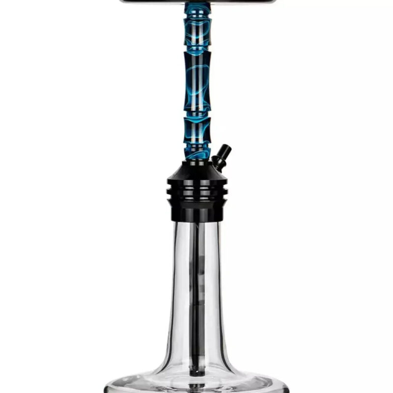 Moze Varity Lounge Black Clear Hookah - Wavy Blue