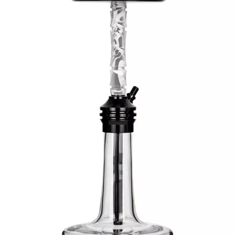 Moze Varity Lounge Black Clear Hookah - Wavy Frosted