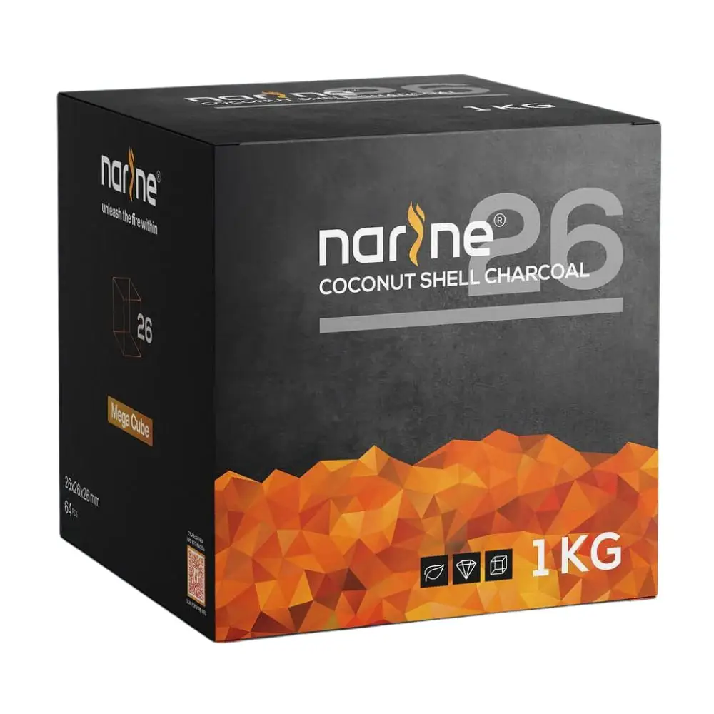 Narine 26mm Natural Coconut Charcoal – 1kg 1 Narine 26mm Natural Coconut Charcoal 1kg