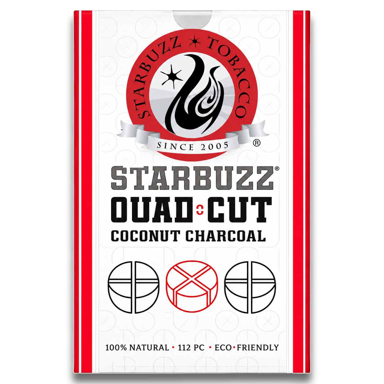 Starbuzz Quad Cut Coconut Charcoal – 112 Pieces 1 Starbuzz Quad Cut Coconut Charcoal