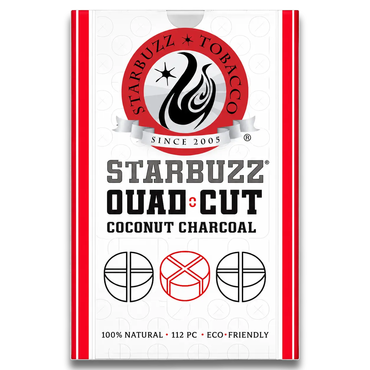 Starbuzz Quad Cut Coconut Charcoal – 112 Pieces 1 Starbuzz Quad Cut Coconut Charcoal