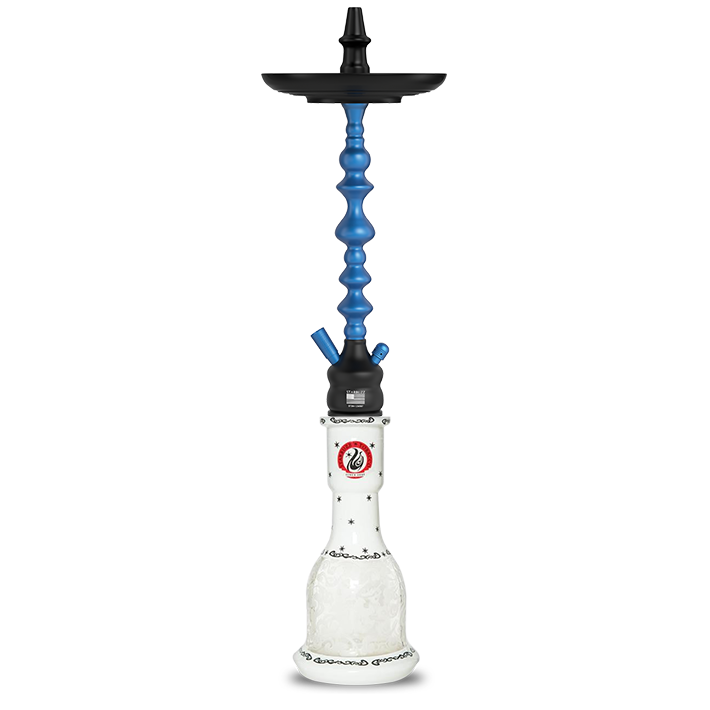 Starbuzz Challenger XS Shisha (Stem & Vase) - Black/Blue & White