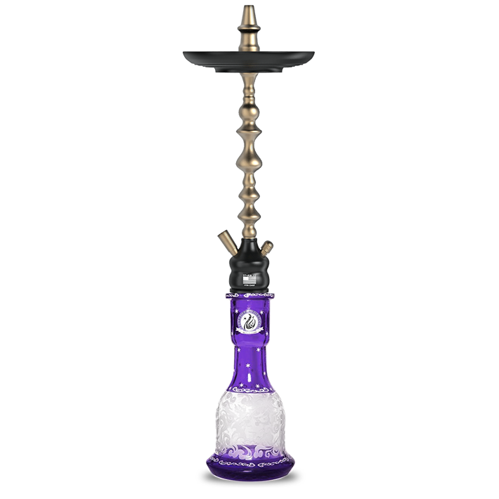 Starbuzz Challenger XS Shisha (Stem & Vase) - Black/Gold & Violet