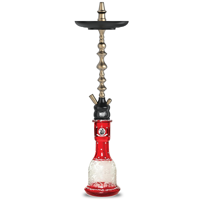 Starbuzz Challenger XS Shisha (Stem & Vase) - Black/Gold & Red
