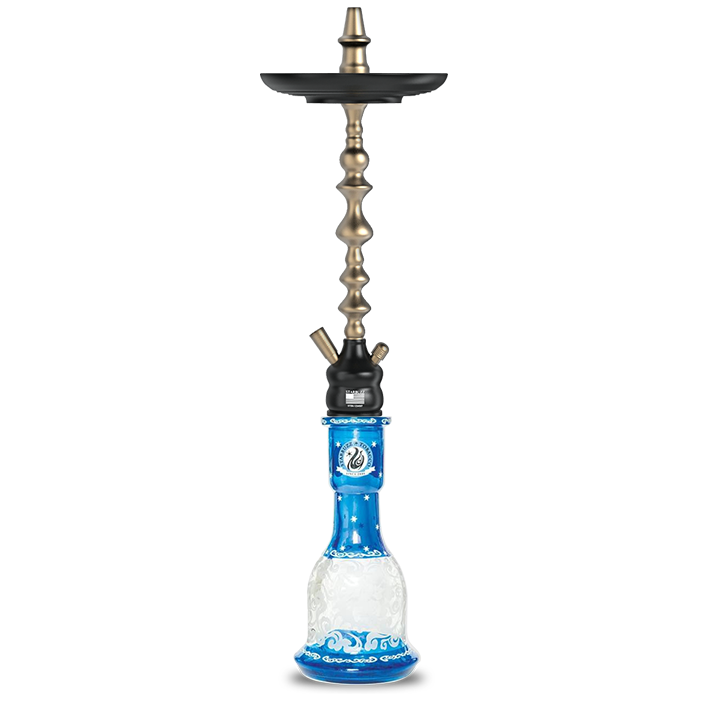 Starbuzz Challenger XS Shisha (Stem & Vase) - Black/Gold & Blue