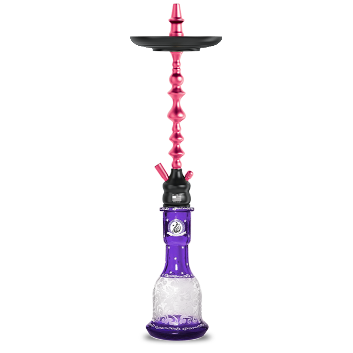 Starbuzz Challenger XS Shisha (Stem & Vase) - Black/Pink & Violet