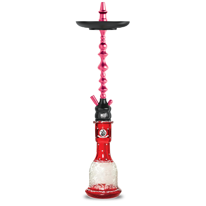 Starbuzz Challenger XS Shisha (Stem & Vase) - Black/Pink & Red