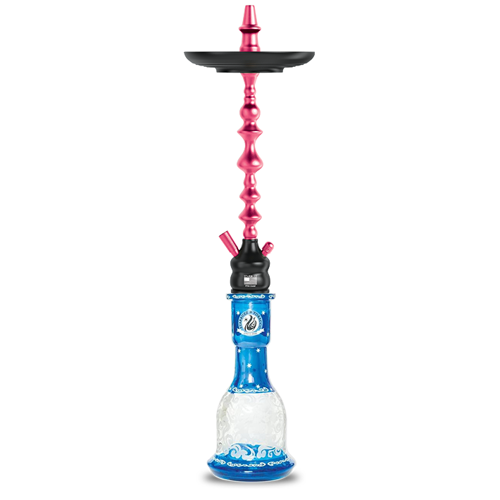 Starbuzz Challenger XS Shisha (Stem & Vase) - Black/Pink & Blue